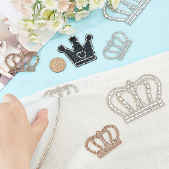 8Pcs 4 Style Crown Shape with Heart Hotfix Rhinestone&nbsp;DIY-FG0004-26