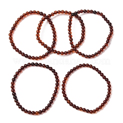 Natural Amber Beaded Stretch Bracelets for Women Men&nbsp;BJEW-D462-01A