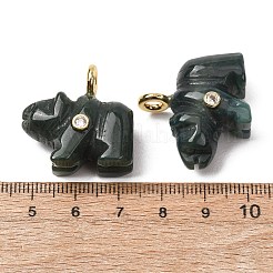 Natural Moss Agate Carved Pendants&nbsp;G-H357-02G-09