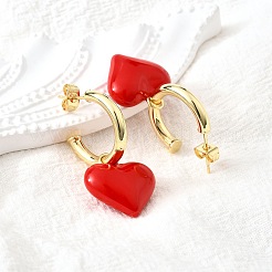 Brass Dangle Stud Earrings&nbsp;EJEW-V011-03G