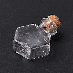 Hexagon Dollhouse Miniature Glass Cork Bottles Ornament&nbsp;AJEW-F058-01A