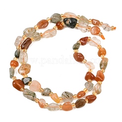 Natural Multicolor Rutilated Quartz Beads Strands&nbsp;GG-CBA3A44-C11-01