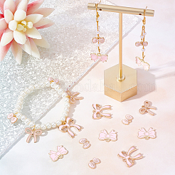 40Pcs 4 Style Light Gold Alloy Enamel Pendants&nbsp;ENAM-SC0002-72