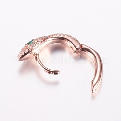 Brass Micro Pave Cubic Zirconia Hoop Earrings&nbsp;EJEW-F134-01RG