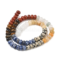 Natural Red Jasper & Tiger Eye & Blue Spot Jasper & Dalmatian Jasper & Topaz Jade & Tianshan Cui Quartzite Beads Strands&nbsp;GG-CBA9281-A08-5x8mm