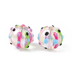 UV Plating Rainbow Iridescent Acrylic Enamel Beads&nbsp;OACR-I003-11