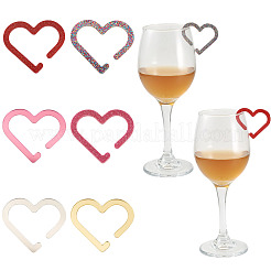 24Pcs 6 Colors Acrylic Wine Glass Charms&nbsp;AJEW-TA0002-84