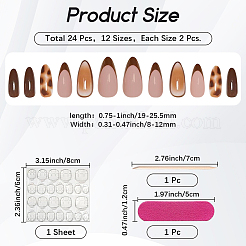 Leopard Print Plastic Full Cover Press On False Nails&nbsp;MRMJ-WH20008-24
