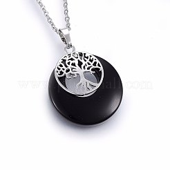 Natural & Synthetic Mixed Stone Pendant Necklaces&nbsp;NJEW-P228-A