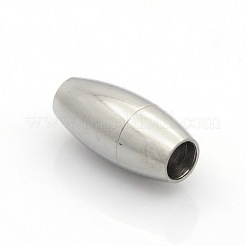 Tarnish Resistant 304 Stainless Steel Smooth Surface Magnetic Clasps with Glue-in Ends Fit 4mm Cords&nbsp;STAS-O042-11
