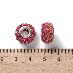 AB Color Resin Rose Flower European Beads&nbsp;RESI-M001-05L