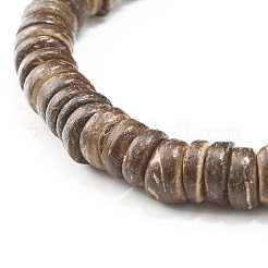 Flat Round Coconut Beads Stretch Bracelets Set&nbsp;BJEW-JB07010