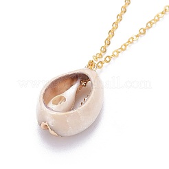 Electroplate Cowrie Shell Pendant Necklaces&nbsp;X-NJEW-JN02370