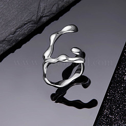 Rhodium Plated 925 Sterling Silver Cuff Rings&nbsp;JR837A