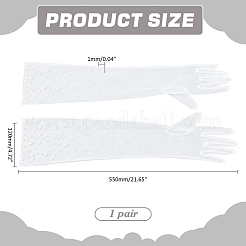 1 Pair Tulle Long Gloves for Wedding Bride Supplies&nbsp;AJEW-ME0001-73