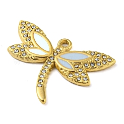 Ion Plating(IP) Real 18K Gold Plated 304 Stainless Steel Rhinestone Pendants&nbsp;STAS-P341-04G-02