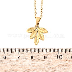 304 Stainless Steel Leaf Pendant Necklaces&nbsp;NJEW-H059-29C-G