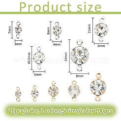 200Pcs 10 Styles Iron Crystal Rhinestone Connector Charms&nbsp;FIND-FH0011-97