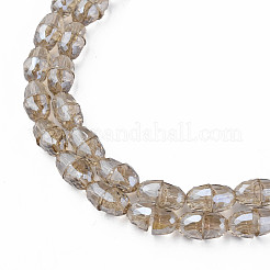 Electroplate Transparent Glass Beads Strands&nbsp;EGLA-N002-35-F04