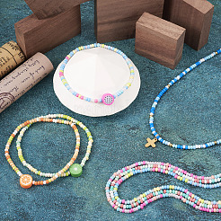 8 Strands 8 Color Glass Seed Bead Strands&nbsp;GLAA-TA0001-46