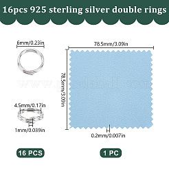 16Pcs 925 Sterling Silver Split Rings&nbsp;STER-HY0001-16