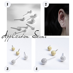 2 Colors PVD Vacuum Plating 304 Stainless Steel Stud Earrings&nbsp;EJEW-UN0001-44