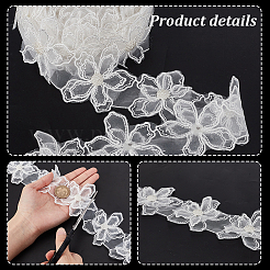 Organza Flower Lace Trims&nbsp;OCOR-WH0112-031