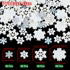 100Pcs 4 Styles Christmas Opaque & Transparent Resin Cabochons&nbsp;RESI-NB0002-15