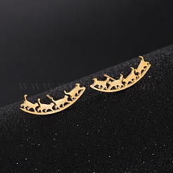 304 Stainless Steel Stud Earrings&nbsp;LS-EJEW-H095-03G