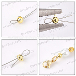 30Pcs Brass Crimp Beads&nbsp;KK-BBC0025-43