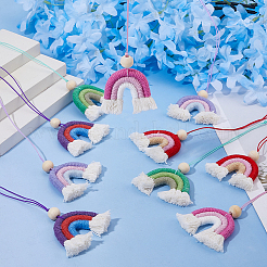 10Pcs 5 Colors Rainbow Polycotton(Polyester Cotton) Pendant Decorations&nbsp;HJEW-DC00187