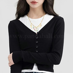10Pcs 2 Styles Stainless Steel Paperclip Chain Necklaces for Women Men&nbsp;NJEW-SZ0001-72