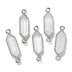 Natural Mixed stone Faceted Double Terminal Pointed Hexagon Connector Charms&nbsp;G-G181-04P