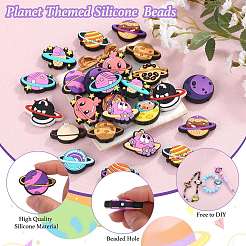 15Pcs Planet PVC Plastic Beads&nbsp;KY-SZ0001-57