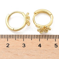 Flower Brass Hoop Earrings&nbsp;EJEW-Z102-02G