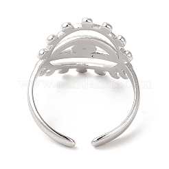 Tarnish Resistant 201 Stainless Steel Open Cuff Ring Rhinestone Settings&nbsp;RJEW-E063-40P