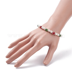 Shell Pearl & Glass Beaded Bracelet&nbsp;BJEW-TA00096