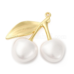 Brass & Plastic Cherry Pendants&nbsp;KK-I276-18G