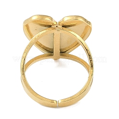 Ion Plating(IP) 304 Stainless Steel Enamel Heart Cuff Finger Rings&nbsp;RJEW-L107-070G-01