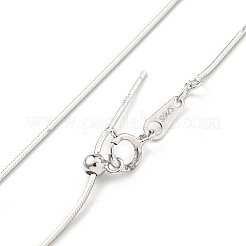Rhodium Plated 925 Sterling Silver Square Snake Chain Necklaces&nbsp;NJEW-C052-01P