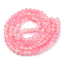 Crackle Baking Paint Imitation Jade Glass Beads Strands&nbsp;DGLA-T003-10mm-02