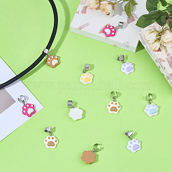 12Pcs 6 Style Alloy Enamel Stethoscope Pendant Decorations&nbsp;HJEW-OC00129