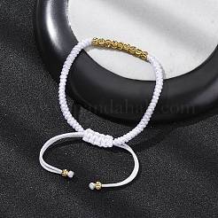 Polyester Cord Braided Bead Bracelets for Women&nbsp;BJEW-L698-01G-14