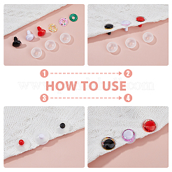 32 Sets 16 Colors Half Round Resin Craft Eye&nbsp;DIY-FH0008-12