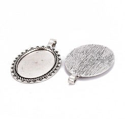 Tibetan Style Alloy Big Pendant Cabochon Settings&nbsp;TIBE-I025-02AS