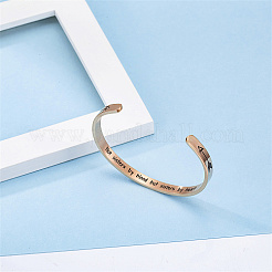 304 Stainless Steel Cuff Bangle for Women&nbsp;CR8784-2