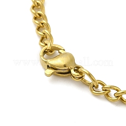201 Stainless Steel Curb Chain Rectangle with Dragon Pendant Necklaces for Women&nbsp;LS-NJEW-M008-03G