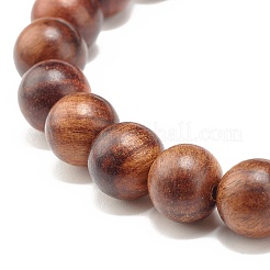 Natural Mixed Stone & Wood Round Beads Stretch Bracelet&nbsp;BJEW-JB07135