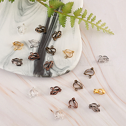 120Pcs 6 Colors Brass Clip-on Earring Findings&nbsp;KK-CJ0001-60