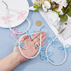 4Pcs 2 Colors Plastic Imitation Pearl Mobile Straps&nbsp;AJEW-HS0001-24A